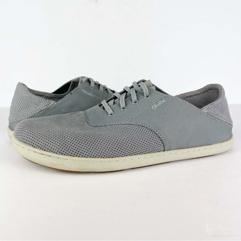 Olukai Nohea Moku No Tie Slip On Boat Shoes Gray Sneakers